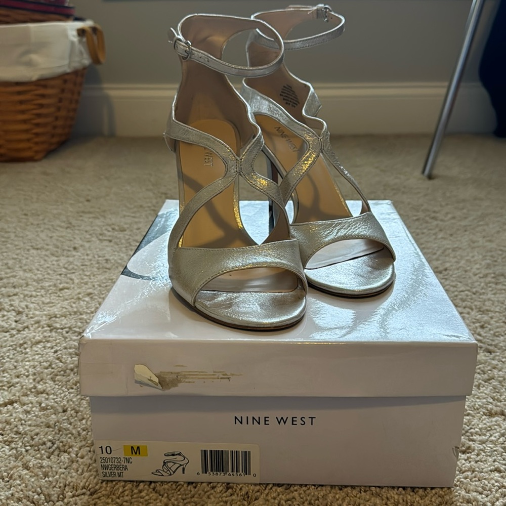 Nine West Silver Heels